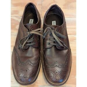 Franco Fortini Wing Tip Madrid Leather Brown Lace Up Dress Shoe Men's Size 11.5